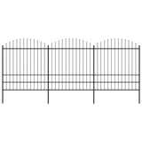 Vidaxl Garden Fence With Spears Top (1,75-2) x5,1 m stål svart