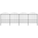 Vidaxl Garden Fence con Spears Top (1,75-2) x6,8 m in acciaio nero