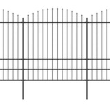 Vidaxl Garden Fence con Spears Top (1,75-2) x6,8 m in acciaio nero