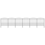 Vidaxl Garden Fence With Spears Top (1,75-2) x10,2 m stål svart