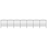 Vidaxl garden fence with spears top (1.75-2) x11.9 m steel black