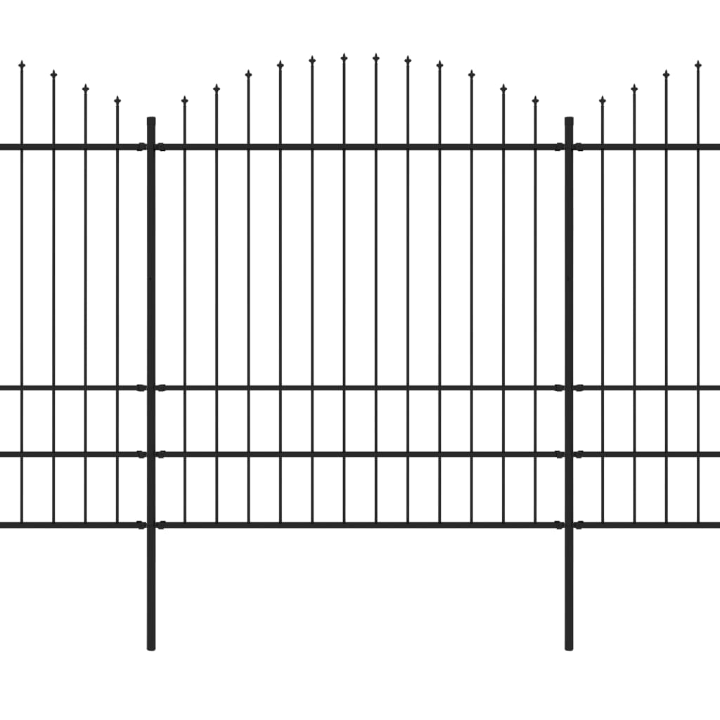 Vidaxl Havehegn med spyd top (1,75-2) x11,9 m stål sort