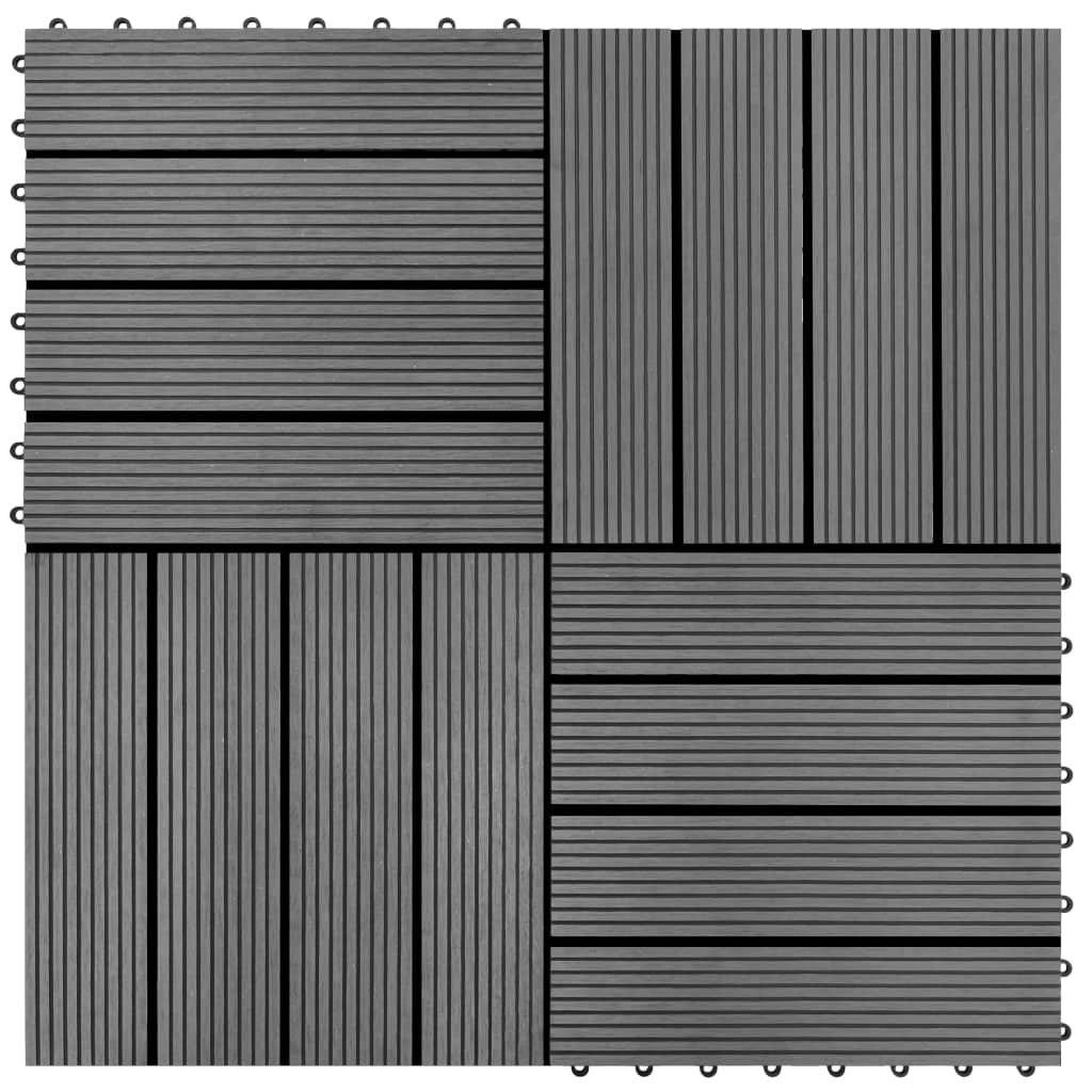 VidaXL 22 st Terrastegels 30x30 cm 2 m² HKC grijs