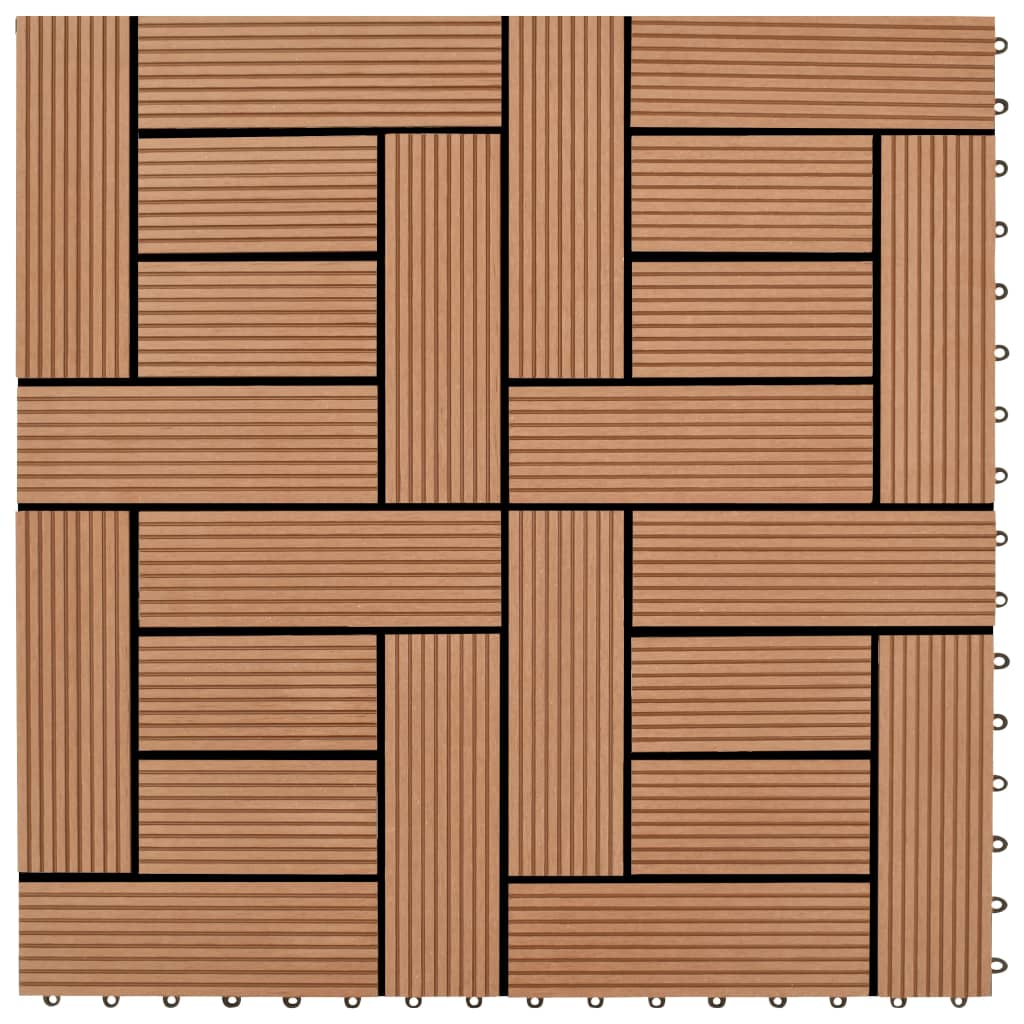 Vidaxl 22 St Terrace tiles 30x30 cm 2 m² HKC Brown