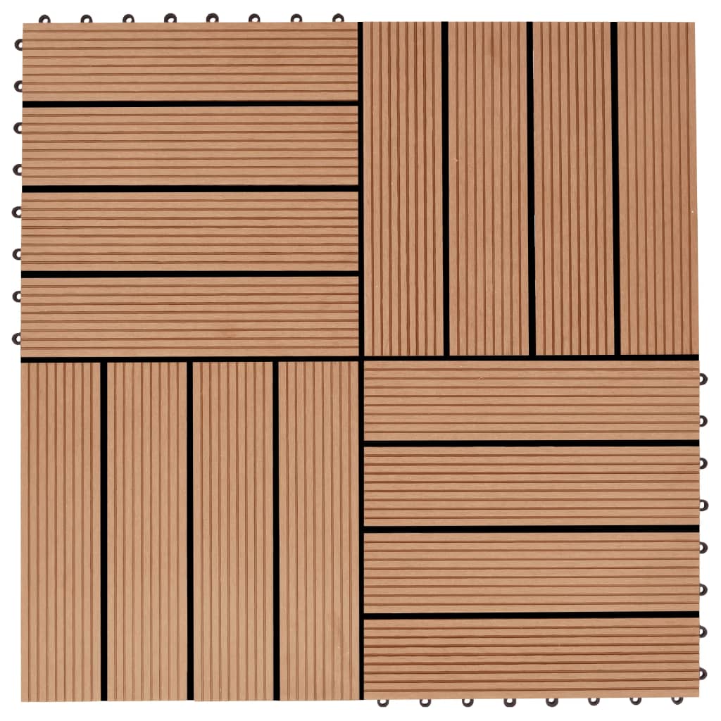 Vidaxl 22 St Terrace Tiles 30x30 cm 2 m² HKC Color de teca