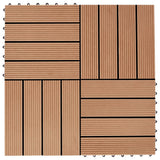 Vidaxl 22 ST Terrace Tiles 30x30 cm 2 m² HKC Teakové barvy