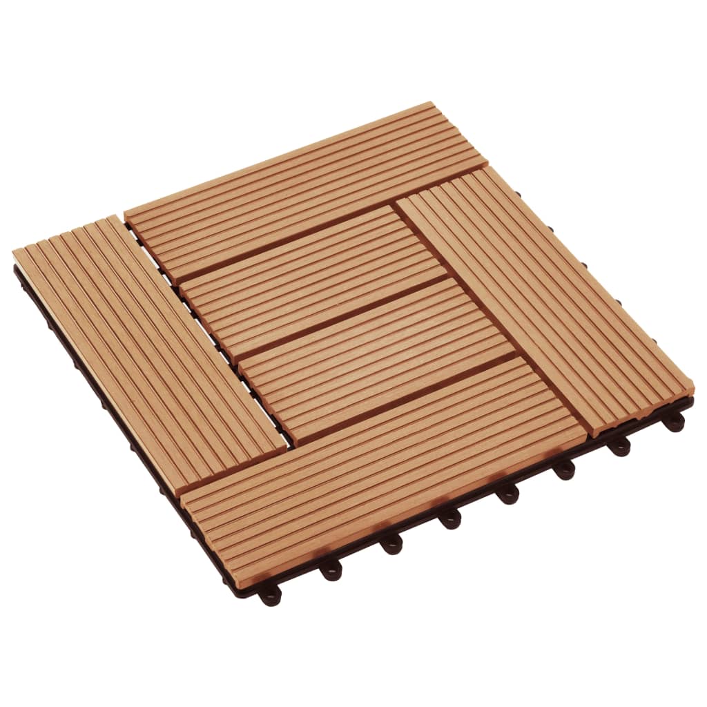 Vidaxl 22 St Terrace Fliser 30x30 cm 2 m² HKC -teakfarve