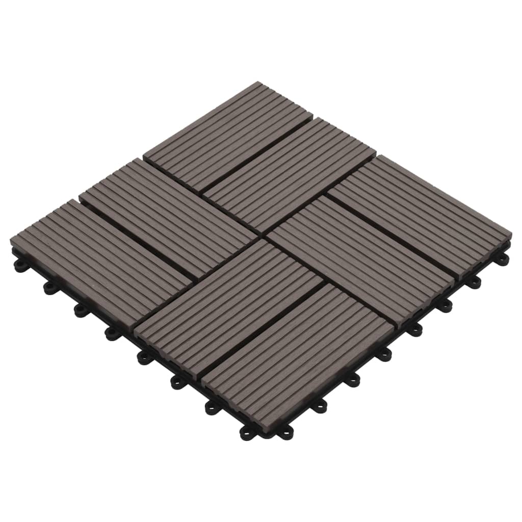 Vidaxl 22 St Terrace Tiles 30x30 cm 2 m² HKC Dark Brown