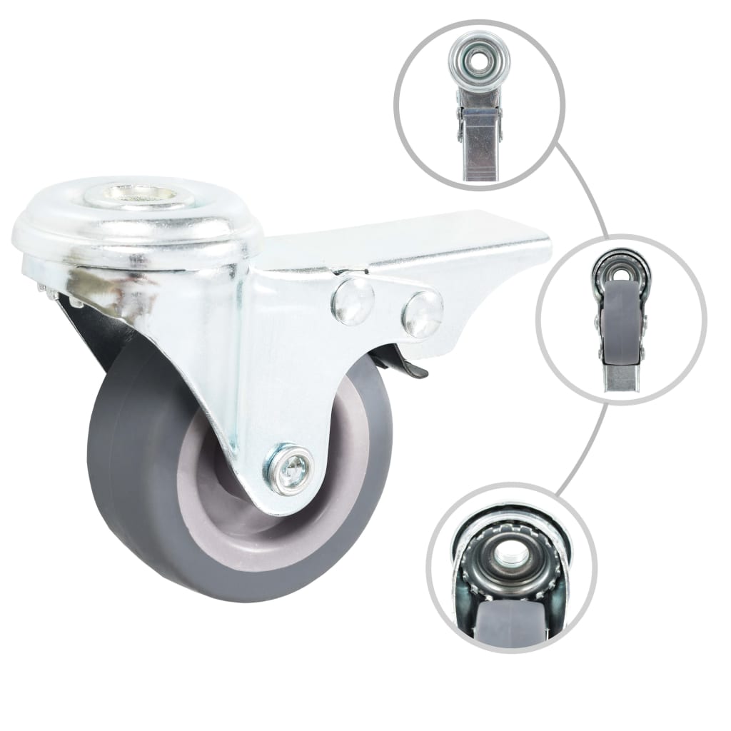 Vidaxl 24 St Swivel Wheels med bolthull 50 mm