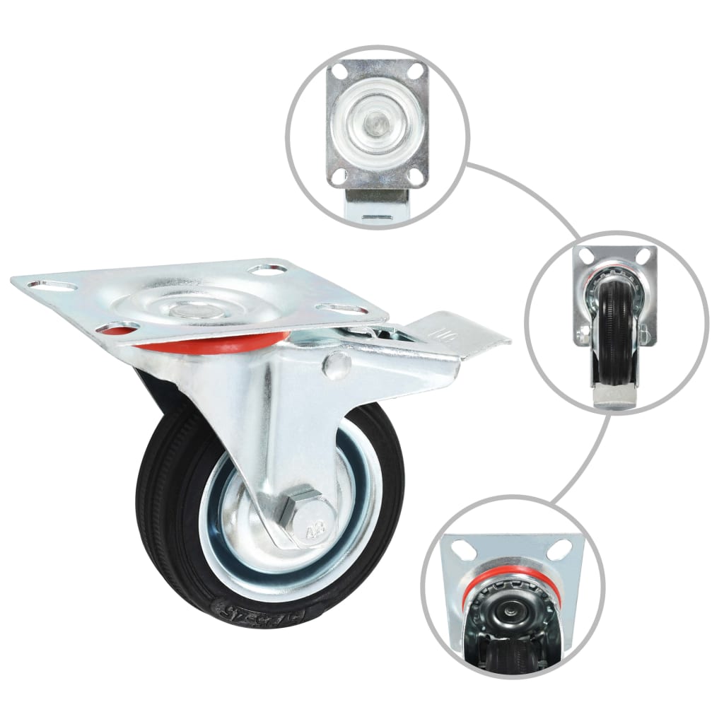 Vidaxl 12 st swivel wheels 75 mm