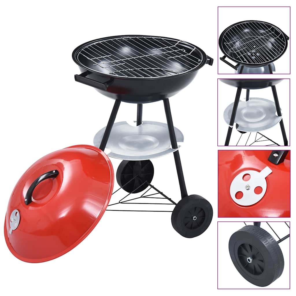 Vidaxl Bullet Barbecue Charcoal con ruote xxl 44 cm