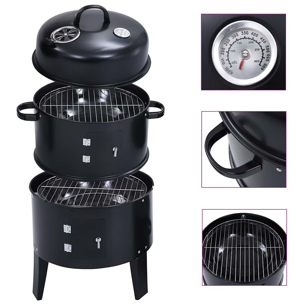 Vidaxl Charcoal Raucher Grillgrill 3-in-1 40x80 cm