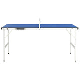 Tavolo da ping a tavolo Vidaxl con netta 5 piedi 152x76x66 cm blu