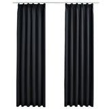 Vidaxl tende blackout con ganci 2 pezzi 140x245 cm nero