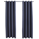 Cortinas Vidaxl Blackout con anillos 2 ST 140x225 cm antracita