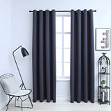 Cortinas Vidaxl Blackout con anillos 2 ST 140x225 cm antracita