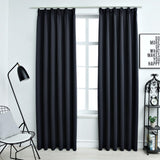 Vidaxl rideaux s'assombrissant avec des crochets 2 st 140x225 cm anthracite