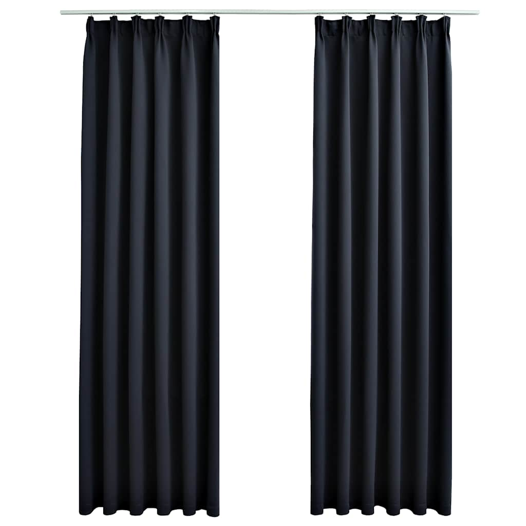 Cortinas Vidaxl Blackout con ganchos 2 ST 140x245 cm antracita