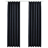 Cortinas Vidaxl Blackout con ganchos 2 ST 140x245 cm antracita