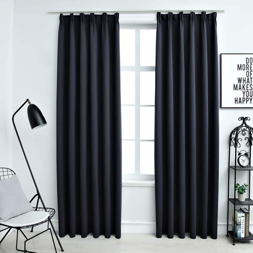 Cortinas Vidaxl Blackout con ganchos 2 ST 140x245 cm antracita