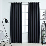 Cortinas Vidaxl Blackout con ganchos 2 ST 140x245 cm antracita