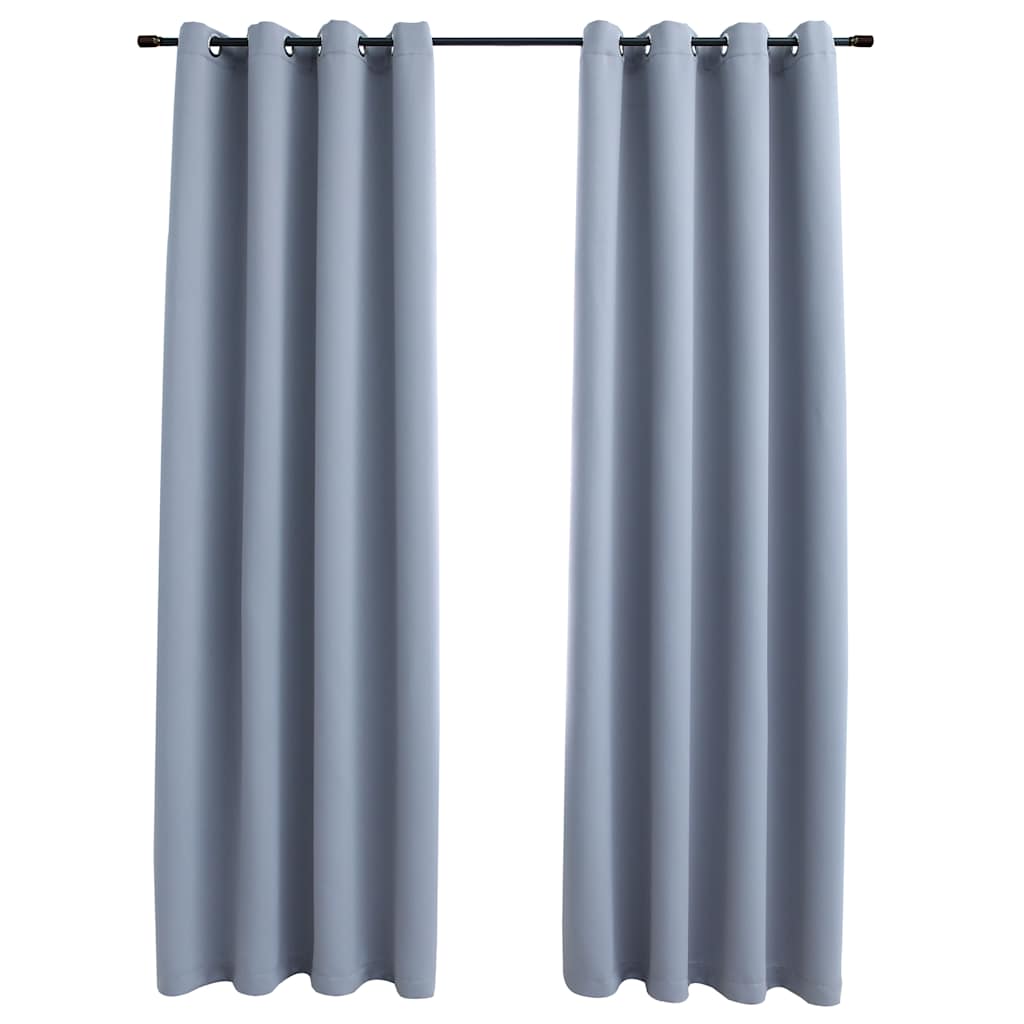 Vidaxl Curtain Damning with metal rings 2 st 140x175 cm gray