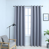 Vidaxl Curtain Damning with metal rings 2 st 140x175 cm gray