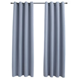 Rideau vidaxl accablant avec des anneaux en métal 2 st 140x225 cm gris