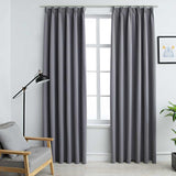 Cortinas de Vidaxl Blackout con ganchos 2 ST 140x225 cm Gray