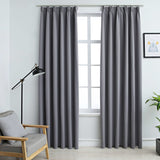 VIDAXL -Vorhänge Blackout mit Haken 2 PCs 140x245 cm grau