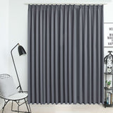 Blackout de cortina de Vidaxl con ganchos 290x245 cm gris