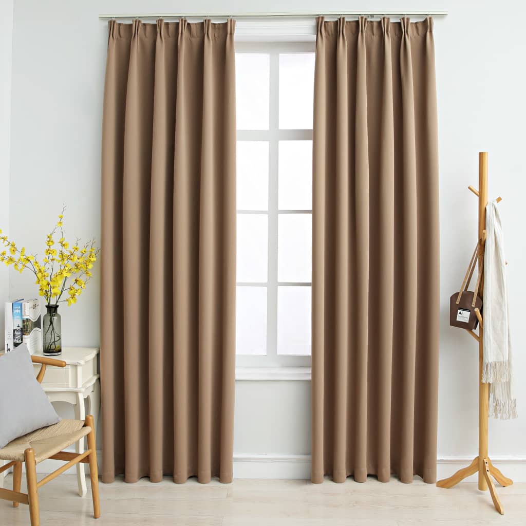 Cortinas Vidaxl Blackout con ganchos 2 PCS 140x175 CM Tope