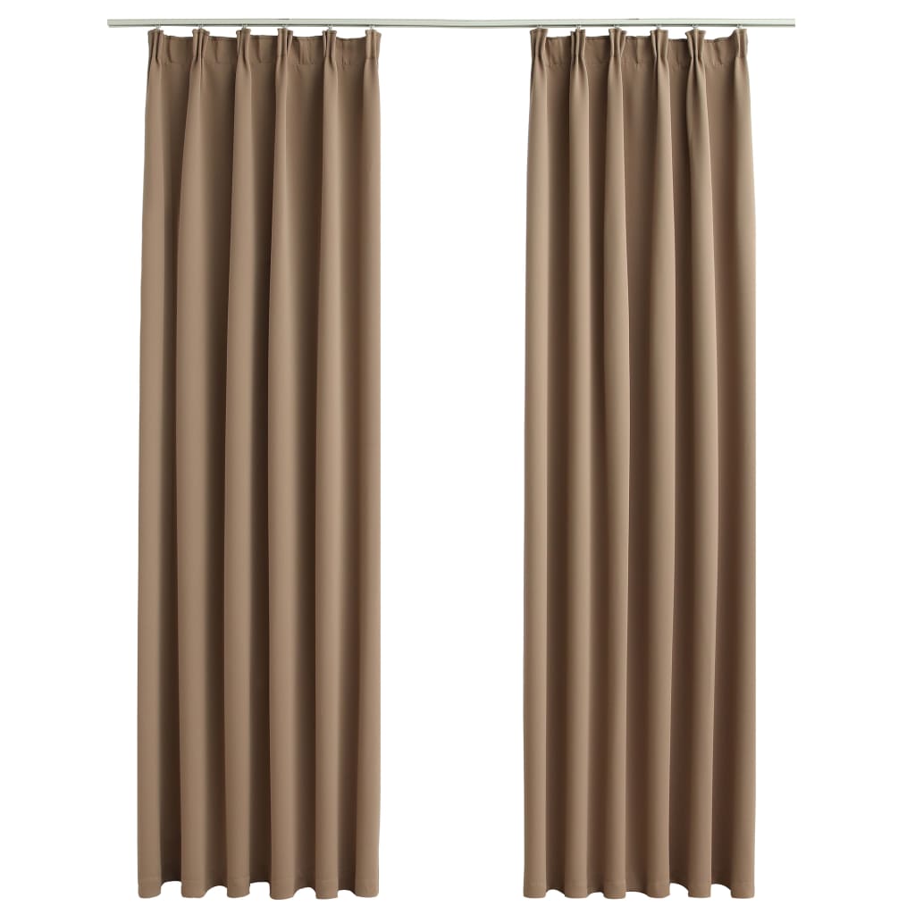 Blackout de cortinas Vidaxl con ganchos 2 ST 140X225 CM Taupe