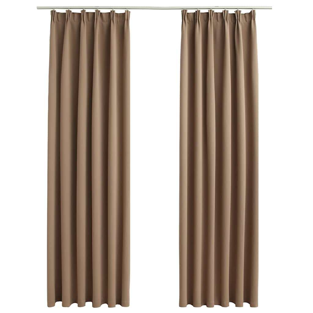 VIDAXL -Vorhänge Blackout mit Haken 2 ST 140x245 cm Taupe