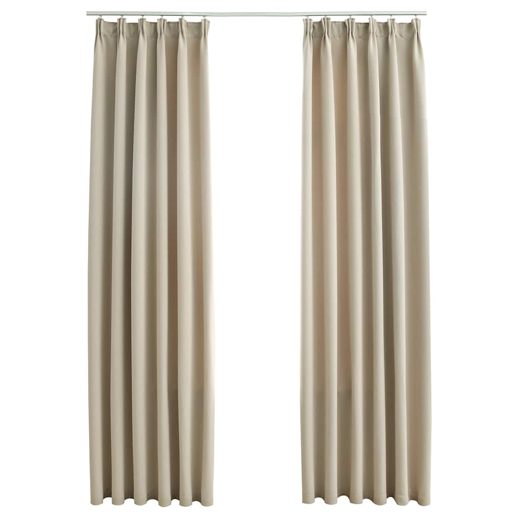 Cortinas de Vidaxl Blackout con ganchos 2 ST 140x175 cm beige