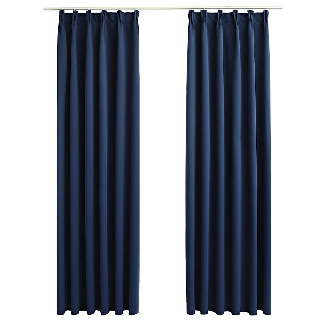 Vidaxl tende blackout con ganci 2 St 140x175 cm blu