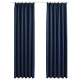 Vidaxl tende blackout con ganci 2 St 140x175 cm blu