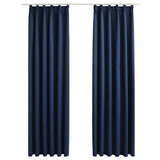 VIDAXL -Vorhänge Blackout mit Haken 2 PCs 140x225 cm blau