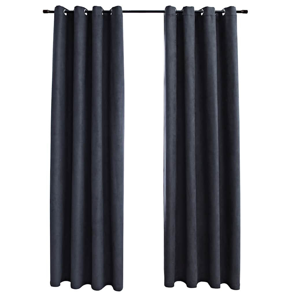 Vidaxl -gardiner Blackout med ringar 2 ST 140x175 cm Anthracite