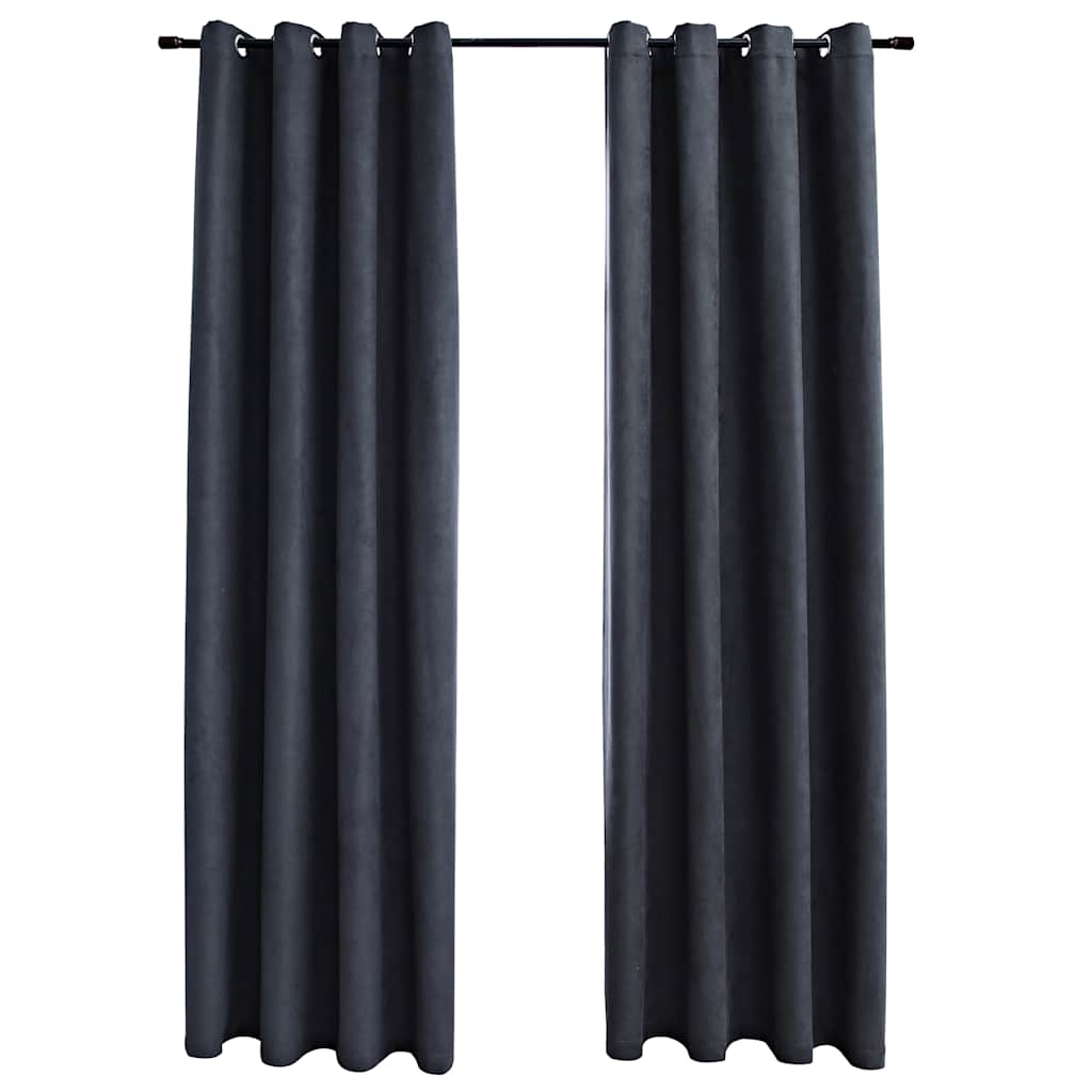 Cortinas Vidaxl Blackout con anillos 2 ST 140x225 cm antracita