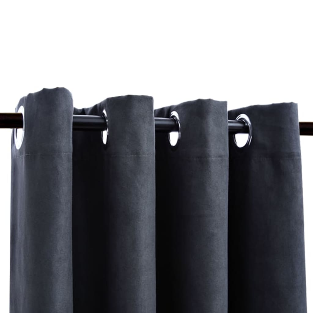 VidaXL Curtains blackout with rings 2 st 140x245 cm anthracite