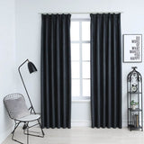 Vidaxl gardiner blackout med kroker 2 stk 140x175 cm antracitt