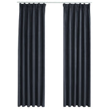 Vidaxl -gardiner mørkere med kroker 2 St 140x225 cm Anthracite