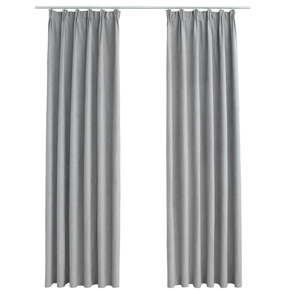 Cortinas de Vidaxl Blackout con ganchos 2 ST 140x175 cm Gray