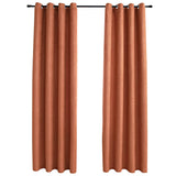 Vidaxl tende blackout con anelli 2 St 140x175 cm Rust -colorato