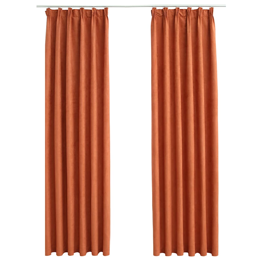 Vidaxl gardiner blackout med kroker 2 st 140x175 cm rust -farget