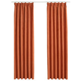 Vidaxl tende blackout con ganci 2 St 140x175 cm Rust -colorato