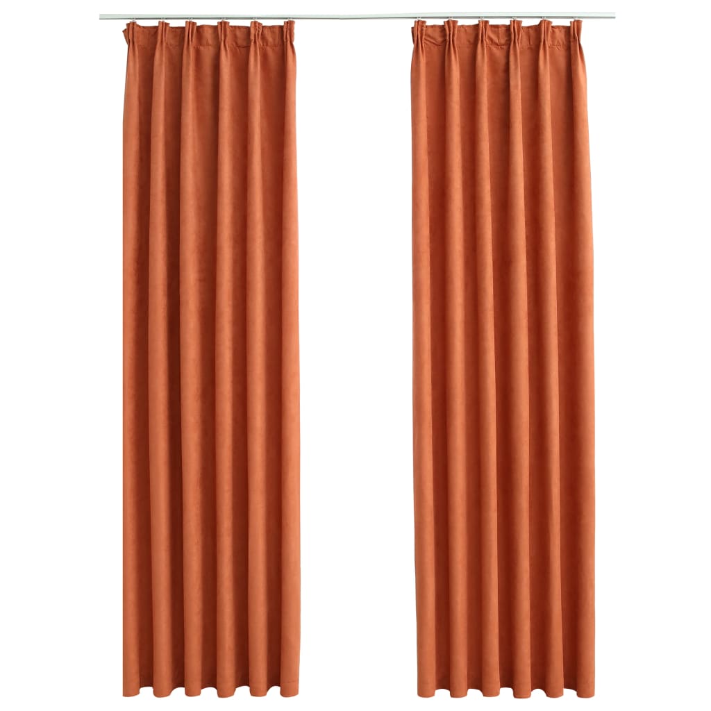 Vidaxl gardiner blackout med kroker 2 st 140x225 cm rust -farget