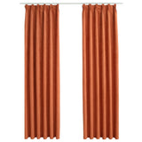 Vidaxl gardiner blackout med kroker 2 st 140x225 cm rust -farget