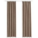 Vidaxl -gardiner Blackout med krokar 2 st 140x175 cm taupe